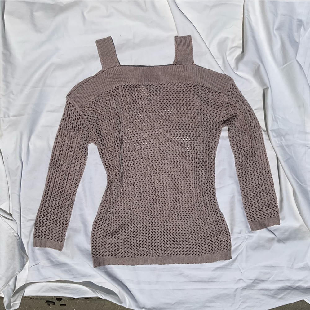 Women's Purple Shoulder Cutout Sweater